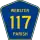 Parish Road 117 marker