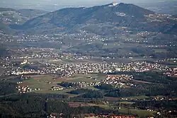 The town of Weiz seen from Schöckl mountain