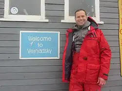 Welcome sign at Vernadsky Station