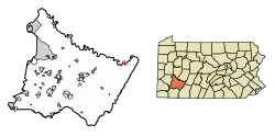Location of New Florence in Westmoreland County, Pennsylvania.