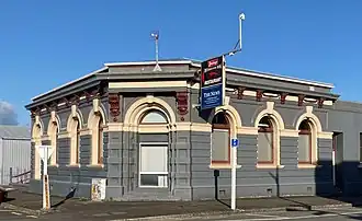 Former Bank of New Zealand building which now houses the Westport News
