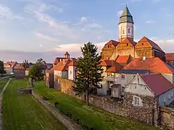 Kożuchów with its medieval fortifications and the Church of the Purification of Saint Mary