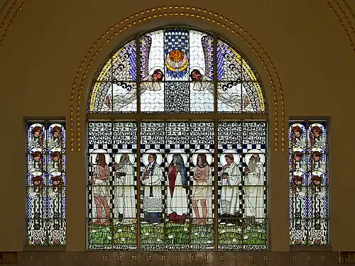Stained glass windows by Koloman Moser for the Kirche am Steinhof in Vienna, by Otto Wagner (1905)