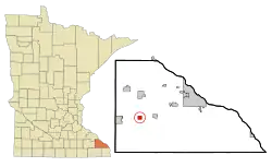 Location of Utica, Minnesota