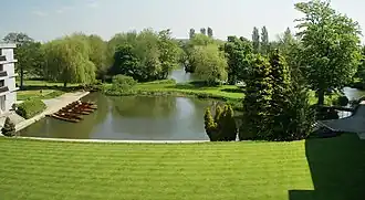 Wolfson's punting harbour and island