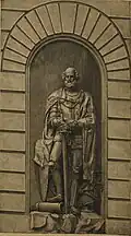The original statue of Wolter von Plettenberg on the House of the Livonian Noble Corporation