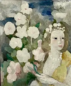1921, Woman Holding Flowers