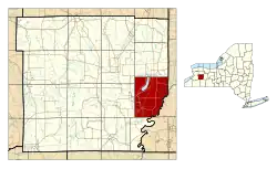 Location within Wyoming County and New York