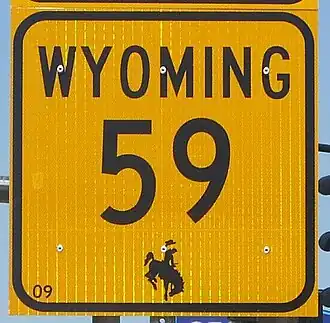 Route marker sign in the field