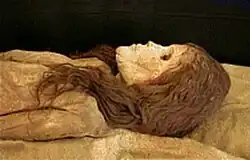 Xiaohe cemetery, the Princess of Xiaohe (female mummy with Western Eurasian features)