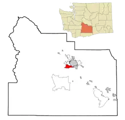 Location of Ahtanum, Washington