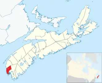 Location of the Municipality of the District of Yarmouth