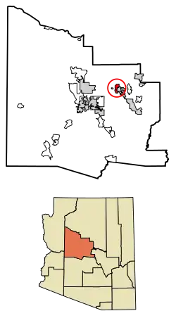 Location of Clarkdale in Yavapai County, Arizona.