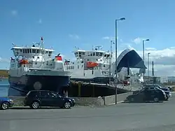 Daggri (dawn) and Dagalien (dusk) at Ulsta. These are ferries that run between Toft on Mainland and Yell