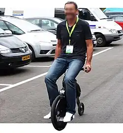 YikeBike with rider.