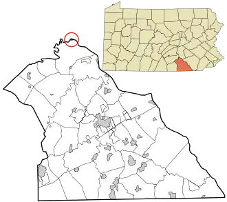 Location in York County and the state of Pennsylvania.