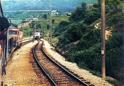 Train in Ostrožac near Jablanica, 1982