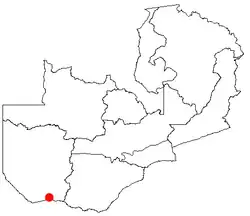 Location of Sesheke in Zambia