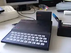 ZX81 computer with a 16 KB RAM pack and a ZX Printer attached