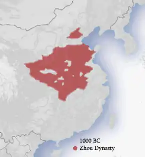 Image 35Population concentration and boundaries of the Western Zhou dynasty in China (from History of Asia)