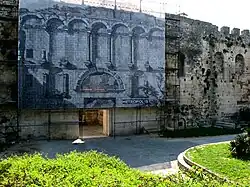 The Porta Aurea, during cleaning and restoration 2007