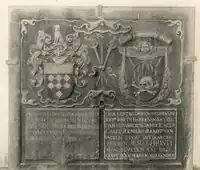 Gravestone of Governor General Carel Reyniersz († 1653) and his wife Judith Barra van Amstel († 1646).