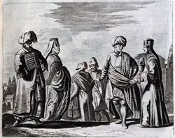 Men and women wearing robes