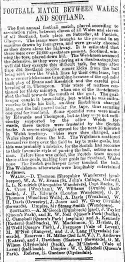 A newspaper report of a football match