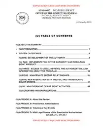 2009 OIG Draft Report on Stellar Wind.