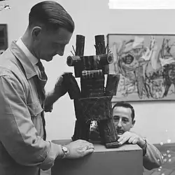 Karel Appel: 'untitled', wooden sculpture, at exhibition in Stedelijk Museum Amsterdam, 1965