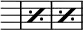 { \override Score.BarNumber #'break-visibility = #'#(#f #f #f) \override Score.TimeSignature #'stencil = ##f \override Score.Clef #'stencil = ##f \time 2/4 { \repeat percent 3 { s4 s } } }