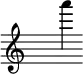 {\clef treble
\override Staff.TimeSignature.color = #white %these lines hide the automatic time signature
\override Staff.TimeSignature.layer = #-1
a'''}