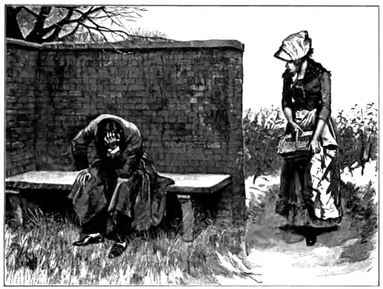 WITH ONE HAND HE WAS TIGHTLY GRASPING HIS FOREHEAD, THE OTHER HUNG OVER HIS KNEE