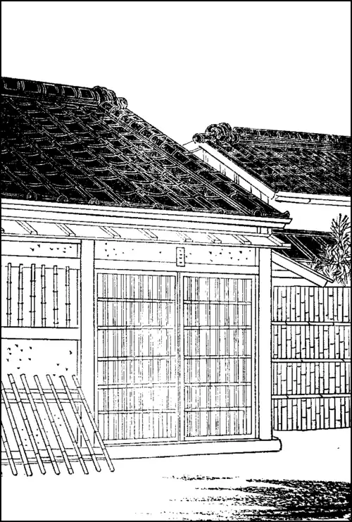 The Porch, open and latticed.