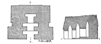 Tikál - Plan and Section of Temple B