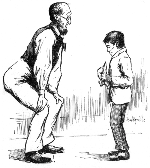 man talking with boy