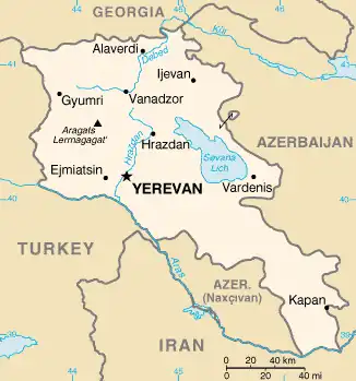 map of Armenia