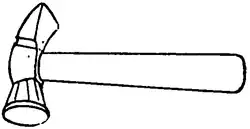 Line drawing of a hammer.