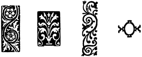 Four examples of floral patterns.