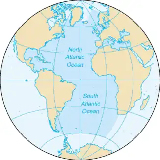 map of Atlantic Ocean