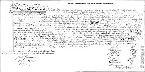 Conveyance by Principal Chiefs to Batman of 100,000 Acres between Geelong and Queenscliff.