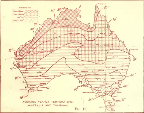 Average Yearly Temperature, Australia and Tasmania.