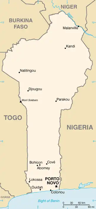 map of Benin