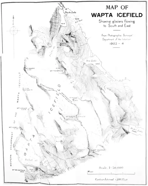 MAP OF WAPTA ICEFIELD
