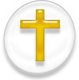 Golden cruciform cross, a long vertical bar with a short horizontal bar near the top.