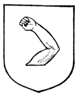 Fig. 263.—An arm embowed to the dexter.