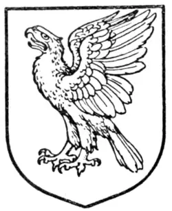 Fig. 447.—Eagle rising, wings elevated and addorsed.