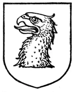 Fig. 457.—Eagle's head couped.