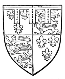 Fig. 725.—Thomas, Duke of Clarence, second son of Henry IV. France and England quarterly, a label of three points ermine. (From his seal, 1413.)