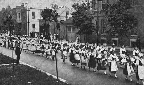 Scene from Czech national fete, Chicago, Labor Day, 1917.